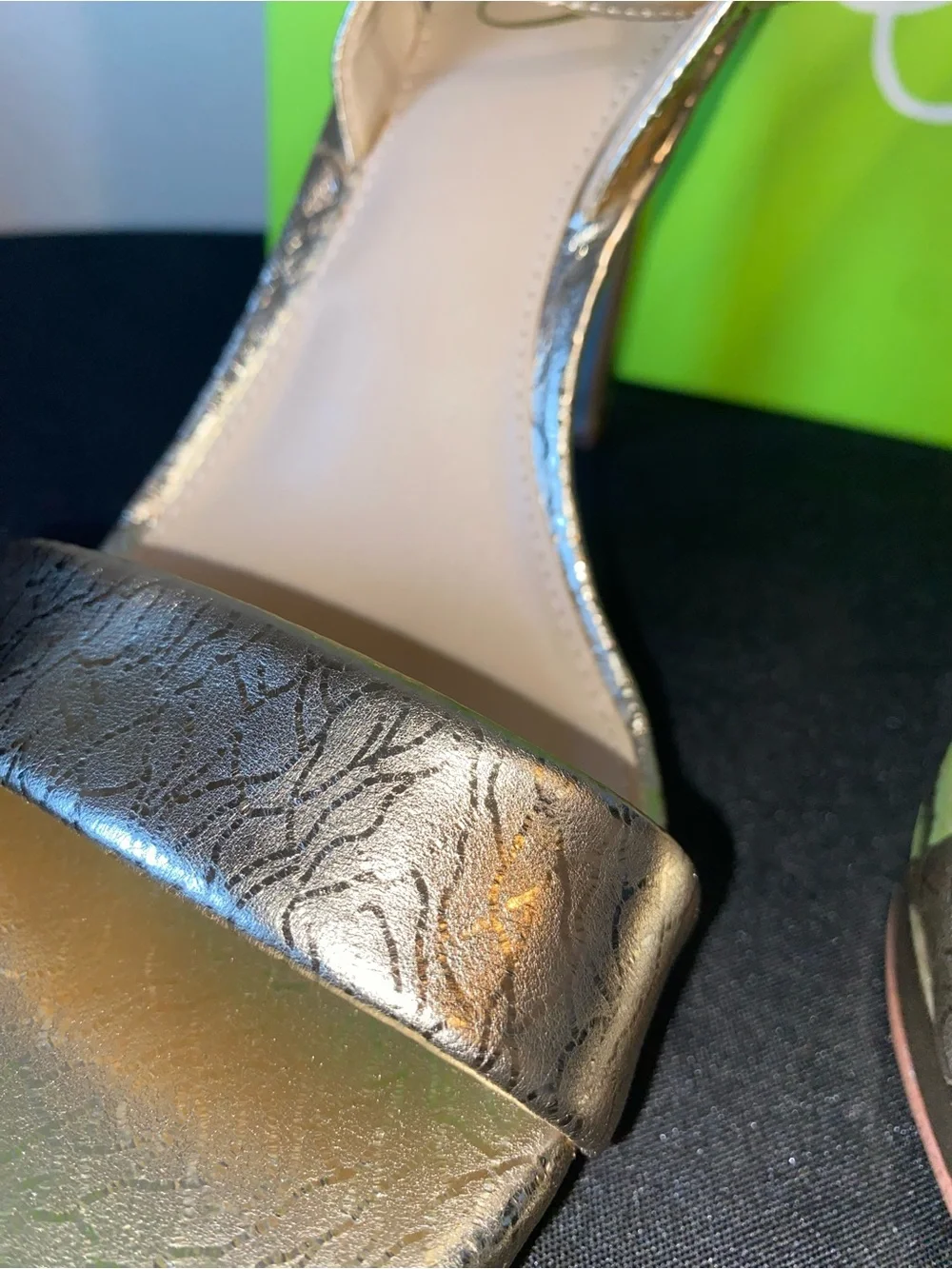 Sam Edelman Metallic Gold Strappy Slingback Heels